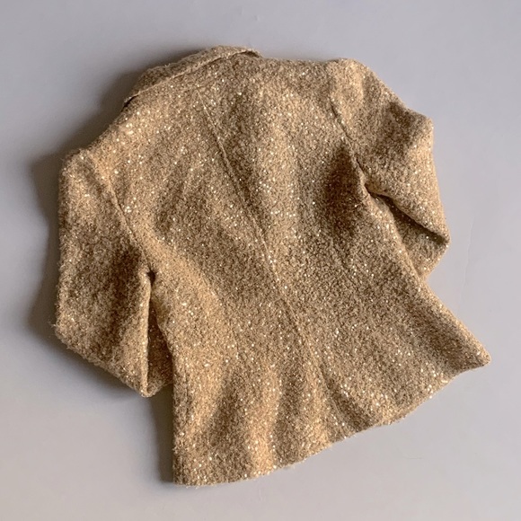 Robbi & Nikki Gold Sequin Textured Heavy Blazer - Picture 2 of 3